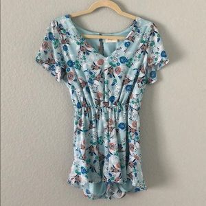 Light blue floral romper